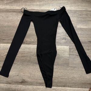 Zara Sheer Black Long Sleeve Bodysuit